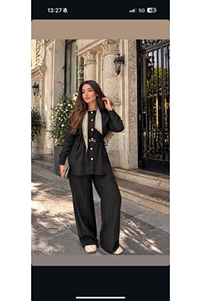 modayaselam Atlas Fabric Premium Jacket and Trousers Set