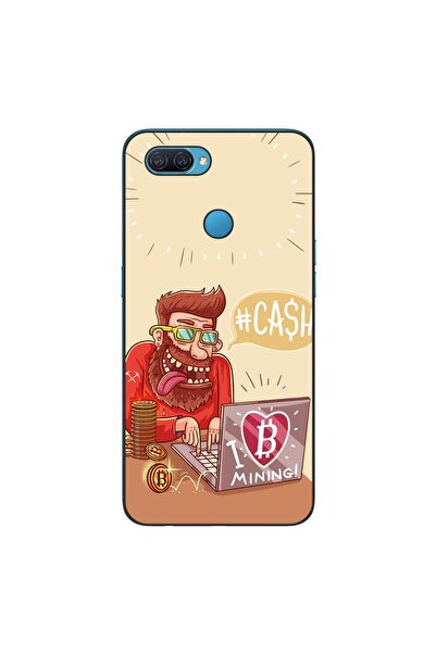OEM Калъф, съвместим с Oppo A12, силиконов гел TPU, модел BTC Mining