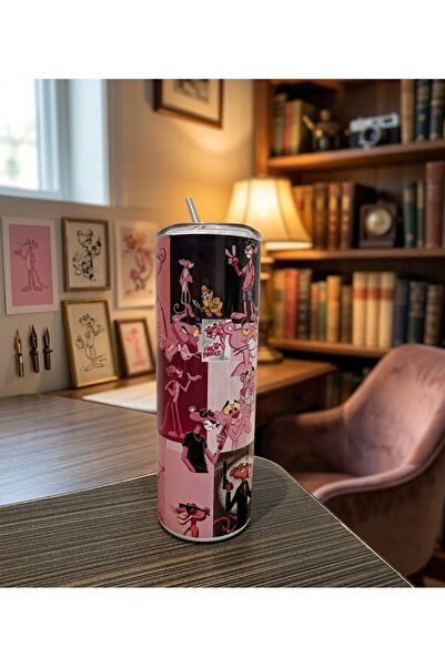 HOLOL 600ml Pinkpanther Tumblwe Cup Thermal Insulated Mug