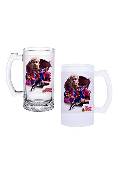 Ghostbastır Lamine Yamal Beer Glass with Handle, Available in Frosted or Tran...