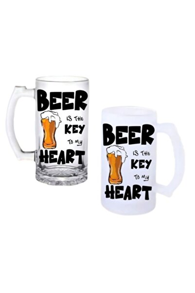 Ghostbastır Beer Heart Switch Beer Glass with Handle, Frosted or Transparent ...