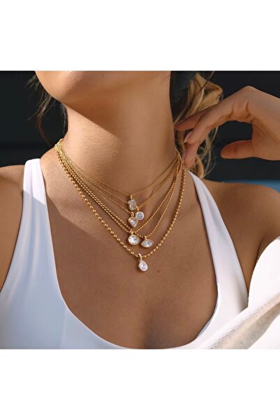 Passion by rahi 18K Anti Tarnish 316L Stainless Steel Chain Zircon Luxury Acc...