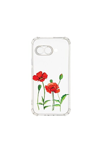 bestcase Калъф за Google Pixel 9a, BestCase® Anti Shock 1.5MM, Червен мак, Уд...