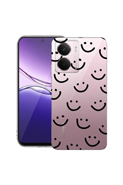 bestcase ¬Æ Husa pentru Realme P3 cu Design Smiley, Clear Slim Silicon, Antis...