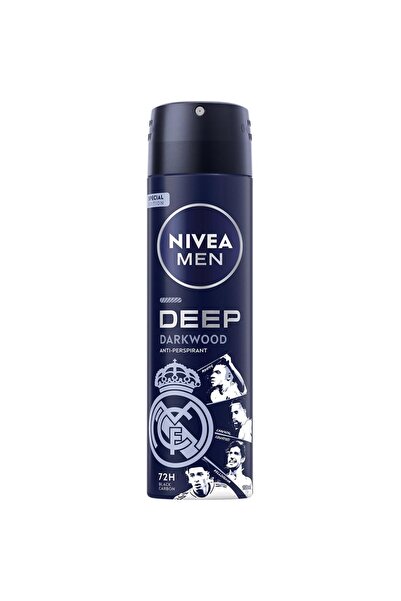 NIVEA Set of 3 x Deodorant Spray Men Deep Darkwood, Real Madrid Special Editi...