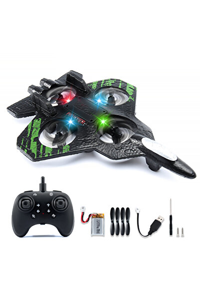 Choice1 green RC Plane 2.4G Foam Remote Control Stunt Glider With LED Lights ...