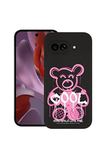 bestcase Калъф за Google Pixel 9a, Мече Теди, Стилен розов, Тънък силиконов 0...