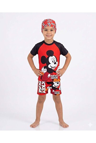 Mother Choise Boy's Red Triple Boneli Swimsuit Set