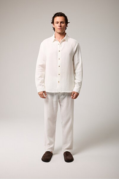 2512 Clothing Elastic Waist Muslin Trousers