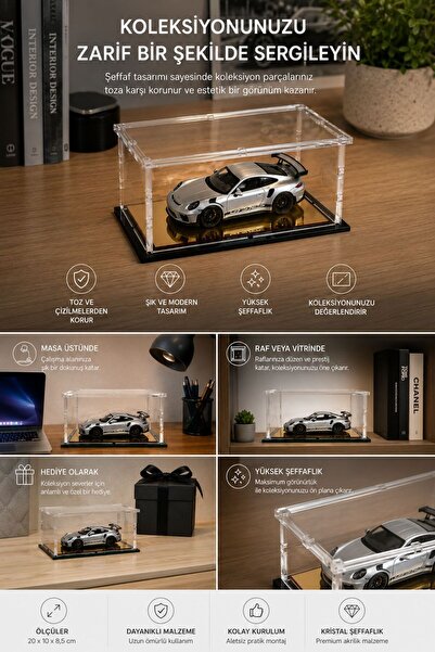 Go Promosyon Diecast Model Araç Uyumlu Akrilik Koleksiyon Kutusu Şeffaf Pleksi Koruma Kutusu 1:64