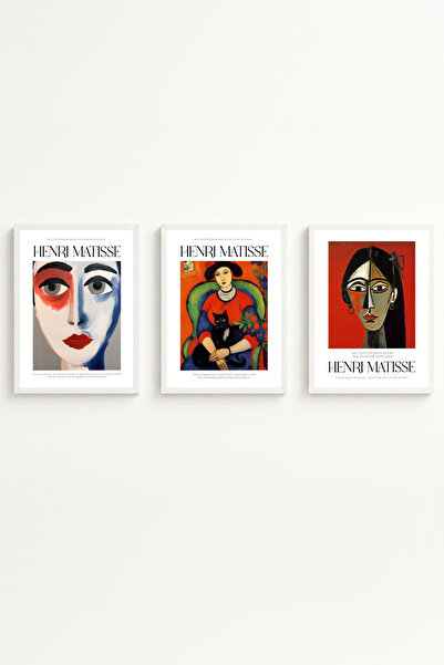 huhuli Set de pictură Henri Matisse cu ramă din lemn alb Huhu538