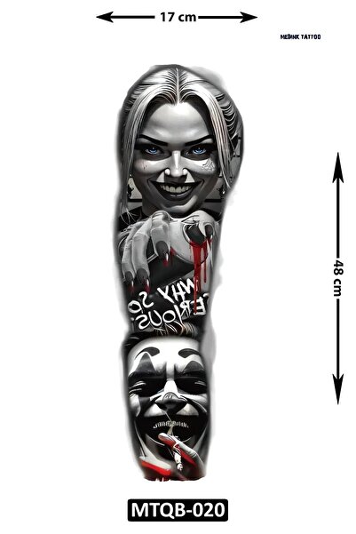 Attach MTQB-020 HARLEY QUİNN VE JOKER RENKLİ GEÇİCİ KOL DÖVMESİ-TATTO