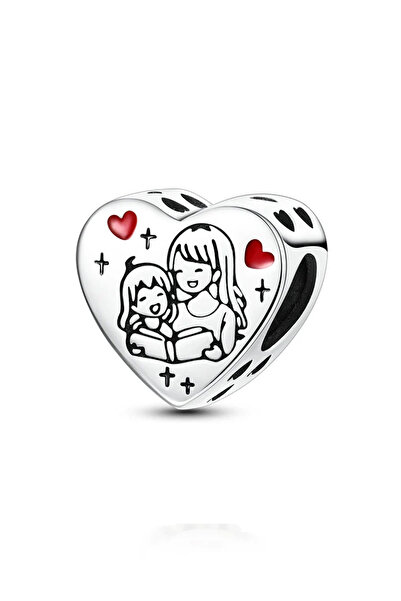 Fubena Story Time Mother and Daughter Heart Charm