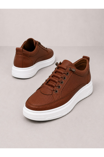 YALÇIN Erkek Kahverengi Sneaker Lastikli Günlük Spor Ayakkabı