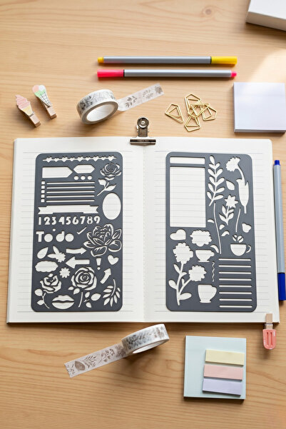 Karmelom Studio Motiv pentru bullet journal, modele cu trandafiri și set de r...