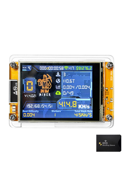 UnderShop Miner Bitcoin NerdMiner V2, Hashrate 1000KH/s, Ecran tactil de 2.8 ...
