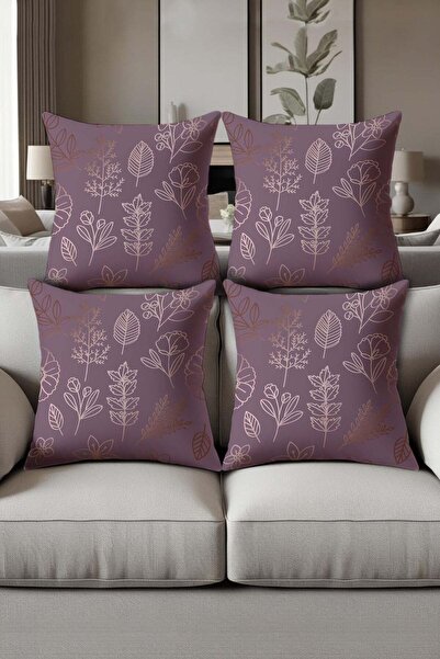 Dolce Mariee Digital Printed Soft Textured 4-Piece Throw Pillow Cover Set Krl...