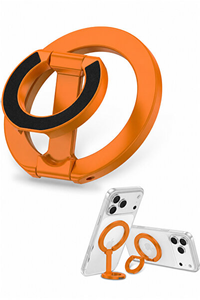 Nezih Case Magsafe Uyumlu Manyetik Telefon Yüzüğü Standı 360° Döner Parmak Tu...