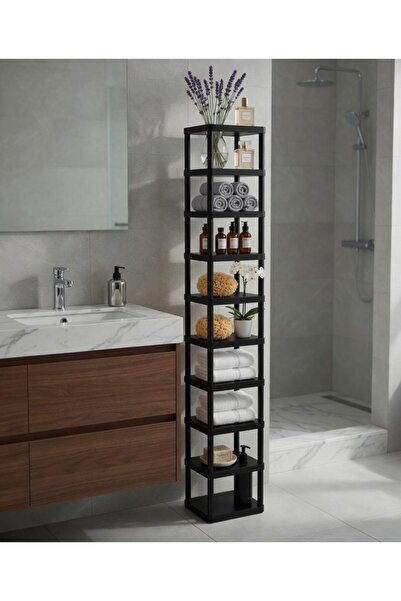 İnter Home SAKURA 10 KATLI BANYO RAFI SİYAH