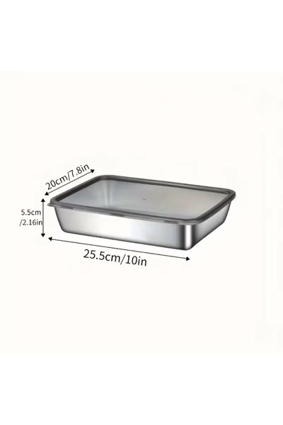 yusa stores 304 Quality Stainless Steel Oven and Storage Container - 25X20X5 ...