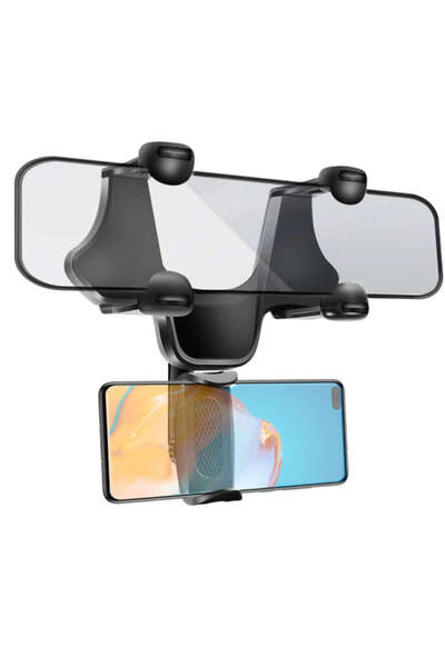 OEM Suport auto Alogy pentru telefon, cu prindere pe oglinda retrovizoare, negru