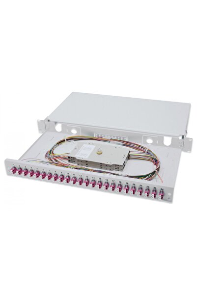 Digitus LWL Splei√übox 1HE best√ºckt 24x LC DX OM4 gri