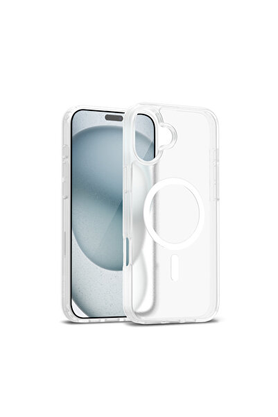 Crong Husă Hibridă Mată Magnetică - Etui MagSafe iPhone 17 (bia≈Çy)