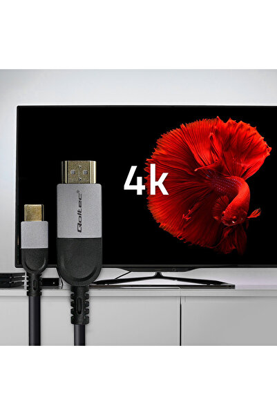Qoltec Cablu adaptor USB-C la HDMI de mare viteză 4K |   60Hz |   32AWG |   2m