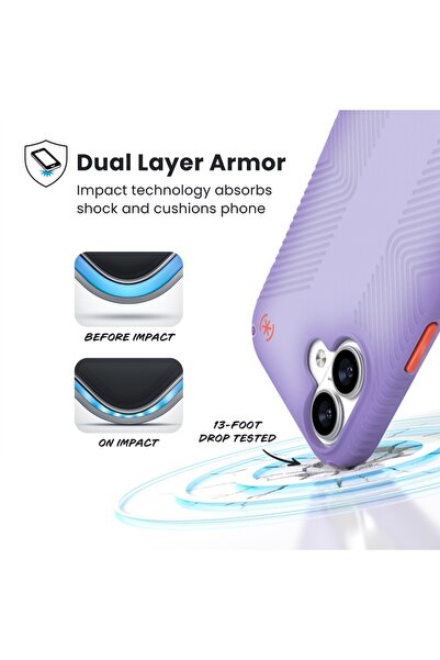 Speck Presidio Lux Grip MagSafe - Husă iPhone 17 (Purple Fade/Magic Purple/Ne...