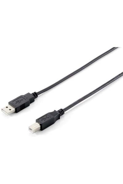 EQUIP Cablu USB 2.0 USB-A la USB-B, Standard, 5.00m, negru, ambalaj din polie...