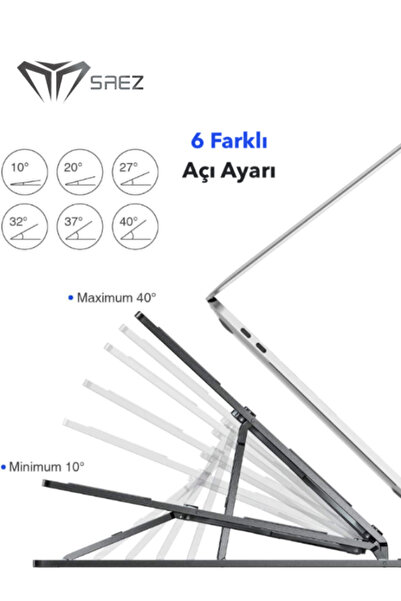 Saez Katlanır Laptop Bilgisayar Standı – Siyah