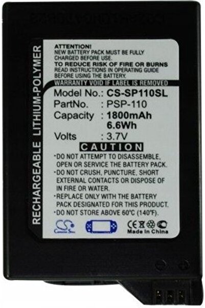 Cameron Sino Akumulator Bateria Typ Psp-110 Do Sony Psp-1000 Psp-1001 Psp-100...
