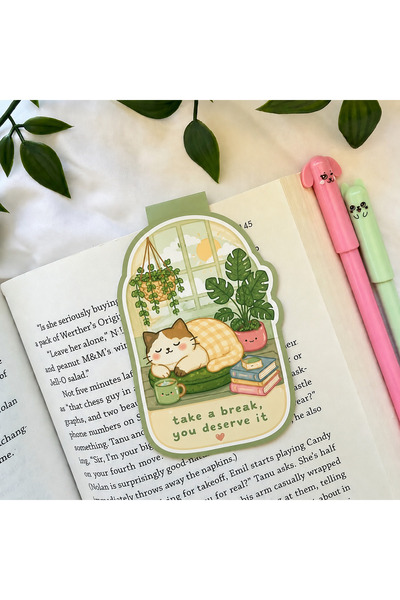 Kiraz Craft Estetik Sevimli Kitap Ayracı Seti – Kawaii Hayvanlı, Bitkili ve M...