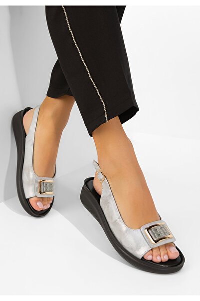 B T Shoes Sandale cu platforma Sendy argintii