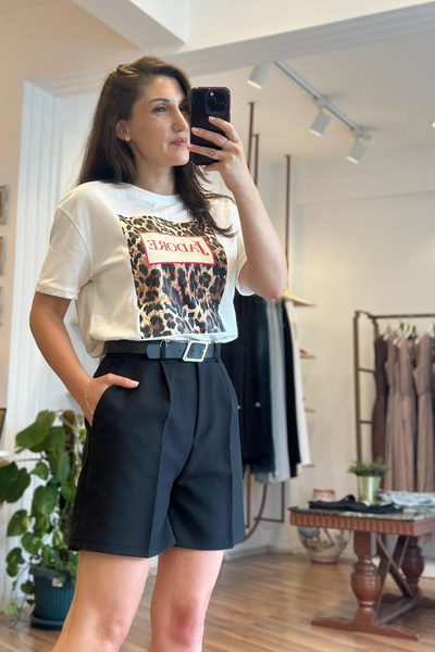 Unique Boutique Black High Waist Belted City Boy Shorts