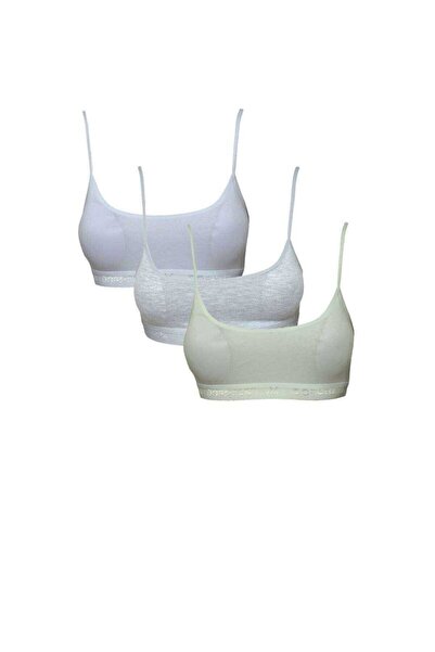 Royaleks White Gray and Cream Bustier with Pad and Rope Strap, 3 Pieces
