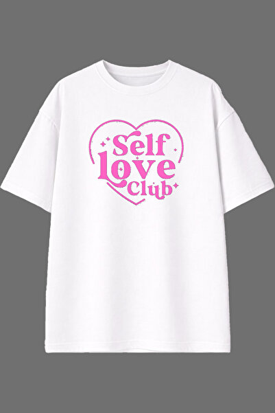 VSRN Self Club Design Prethodno štampana bela majica prevelikog kroja