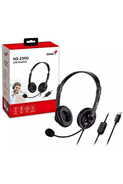 GENIUS sluch√°tka HS-230U, USB-C, 2.4m, ƒçern√°