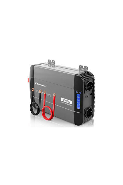 Qoltec Invertor de putere cu undă sinusoidală pură |   12V la 230V |   1500/3...