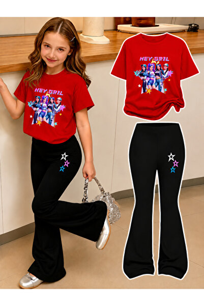 YUNAYT Set de pantaloni evazați și tricou spaniol pentru fete