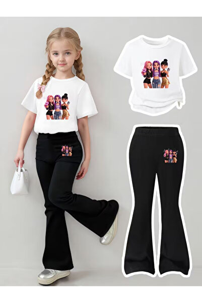 YUNAYT Set de pantaloni evazați și tricou spaniol pentru fete