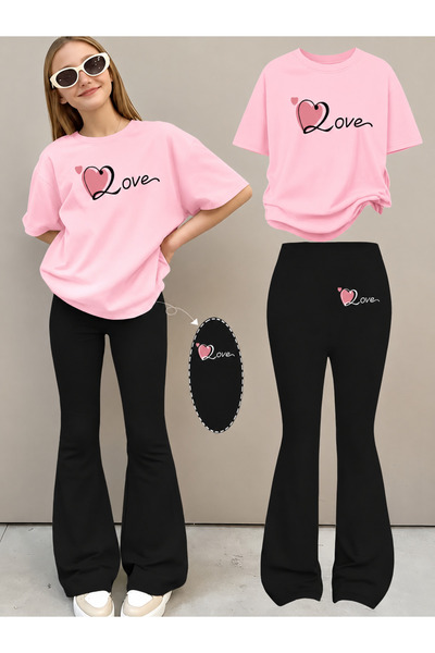 YUNAYT Set de pantaloni evazați și tricou spaniol pentru fete
