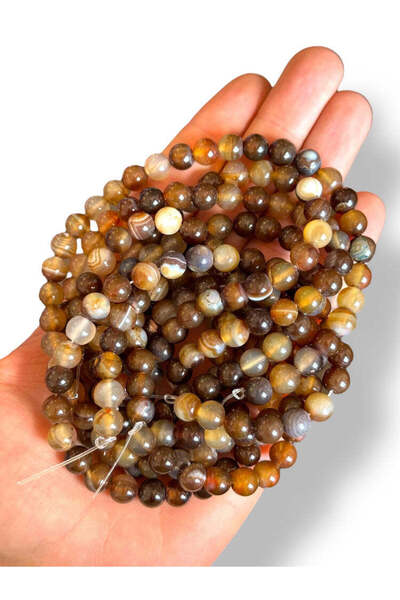 Bozhi Bead Set Agate Natural Stone 8mm - Natural Stone Beads Agate