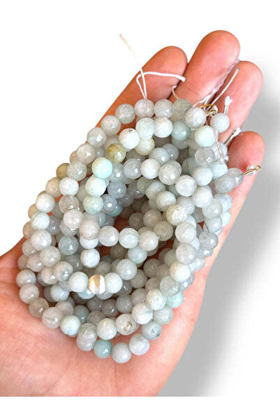 Bozhi Bead Set Faceted Amazonite Natural Stone 8mm - Natural Stone Faceted