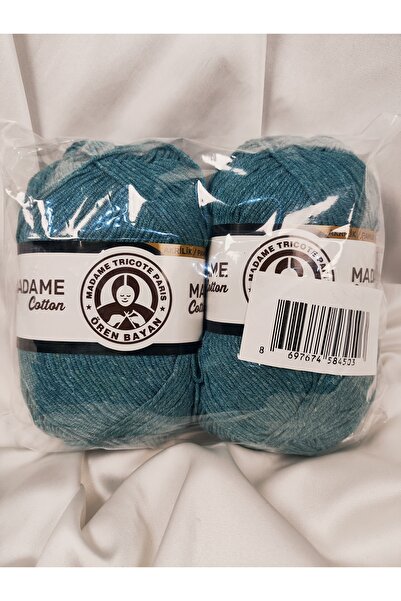Ören Bayan MADAME COTTON Fir de tricotat manual verde petrol (2 bucăți) - (Fi...