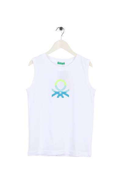 United Colors of Benetton Beyaz Erkek Çocuk Baskılı T-Shirt 3I1XCH023