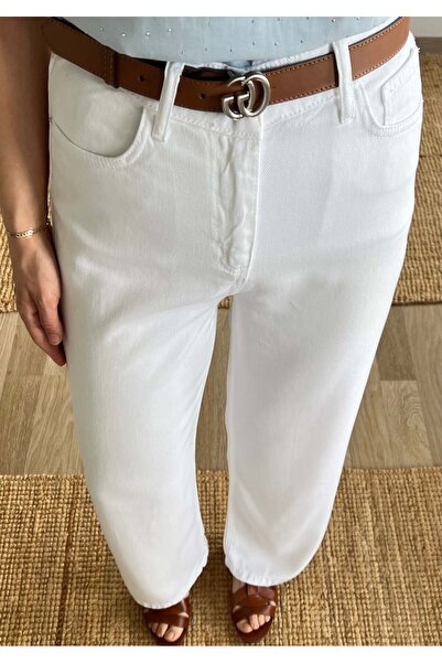 butikhola White Soft Textured Jeans