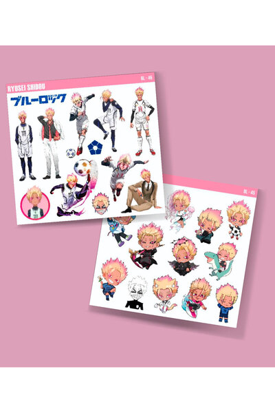 MiniThingsArt Ryusei Shidou-BlueLock- anime Futbol telefon sticker seti Blue ...