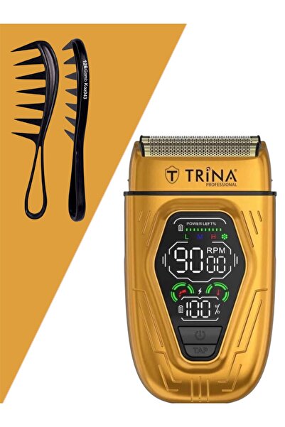 Trina 0014 Turuncu Sakal Sıfırlama Shaver Tıraş Makinası / Koz043 Tarak Hediyeli