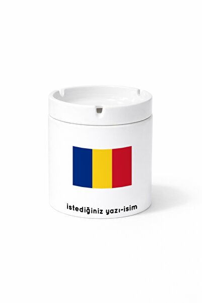 Kirbi Reklam Country Ro Romania Romania Flag Flag Double Sided Printed Ashtra...